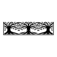 Stylized Black Tree Border, Elegant Botanical vector