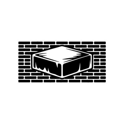 Geometric Cheese Block, Brick Wall Silhouette