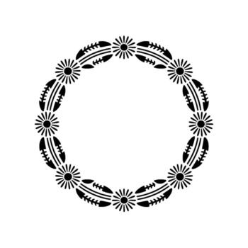 Geometric Sunburst Frame, Minimalist, Circular - Pattern vector
