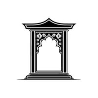 Intricate Arabic Arch Window, Geometric vector