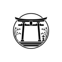 Serene Torii Gateway Japanese Zen Symbol vector