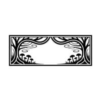 Stylized Forest Frame, Intricate Botanical vector