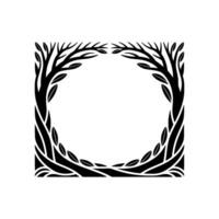 Stylized Branch Frame, Organic Border, Minimalist vector