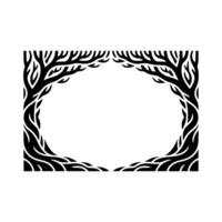 Tribal Tree Frame, Elegant Border, Minimalist vector
