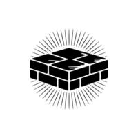 Geometric Brick Barrier, Minimalist, Protective Shield vector