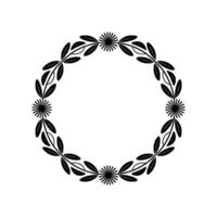 Minimalist Botanical Wreath, Circular, Foliage vector