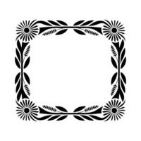 Stylized Floral Frame, Vintage, Decorative Border - Botanical vector