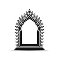 Intricate Archway, Islamic Ornamentation, Minimalist, Lineart vector