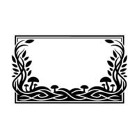 Intricate Mushroom Frame, Art Nouveau Botanical Border vector