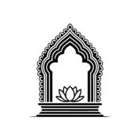 Intricate Archway, Lotus Symbol, Minimalist vector