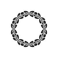 Elegant Laurel Wreath, Minimalist, Circular Emblem, Floral vector