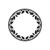 Elegant Botanical Circle Frame, Vintage Style, Art vector