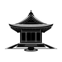 Serene Pavilion Silhouette, Minimalist Zen vector