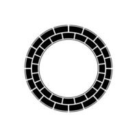 Geometric Brick Circle, Minimalist - Monochrome vector