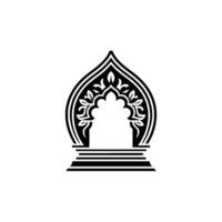 Intricate Archway Emblem, Minimalist, Sacred Gateway vector