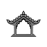 Intricate Thai Pavilion Silhouette, Minimalist, Architecture vector