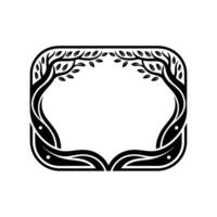 Stylized Tree Frame, Evoking Serenity and Growth vector