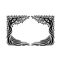 Elegant Black Tree Frame, Symbolic of Growth and Serenity vector
