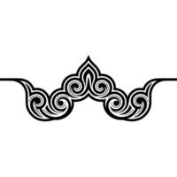 Intricate Black Wave Ornament, Asian Inspired vector