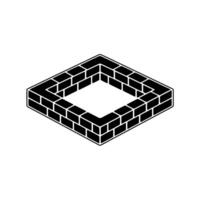 Geometric Brick Enclosure, Minimalist Outline, Solid Foundation vector
