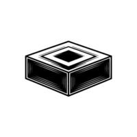 Geometric Matchbox Emblem, Retro Style vector