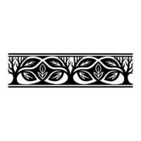 Stylized Tree Border, Art Deco Botanical Motif vector