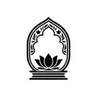 Intricate Lotus Arch Symbolic Illustration vector