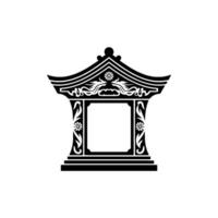 Elegant Japanese Pagoda Emblem, Minimalist, Geometric vector