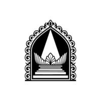 Intricate Lotus Window Emblem, Symbolic vector