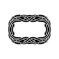 Intricate Celtic Oval Frame, Floral Ornamentation vector