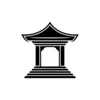 Elegant Asian Gateway, Minimalist Temple vector