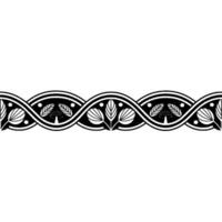 Stylized Celtic Border Leaf Mushroom Motif vector