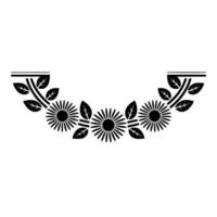Stylized Sunflower Garland, Retro Element vector