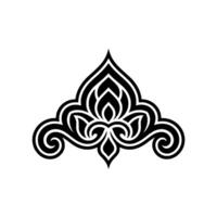 Intricate Black Lotus Ornament, Elegant vector