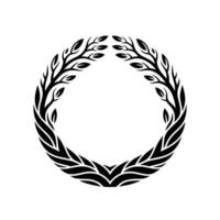 Elegant Black Laurel Wreath, Minimalist - Foliage vector
