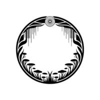 Ornamental Circle, Floral Motif, Mystical Border, Vintage vector