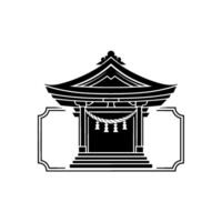 Minimalist Japanese Torii Gate Emblem, Serene Reflection vector