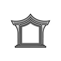 Minimalist Temple Archway, Geometric vector