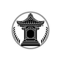 Elegant Asian Pavilion Emblem, Minimalist - Architecture vector