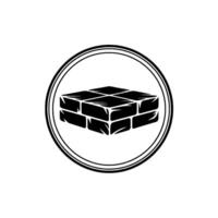 Solid Foundation Stacked Bricks Emblem vector