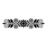 Stylized Floral Border, Vintage Element - Pattern - Decorative vector