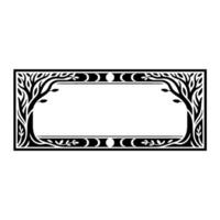 Elegant Black Tree Frame, Vintage Botanical Border, Ornament vector