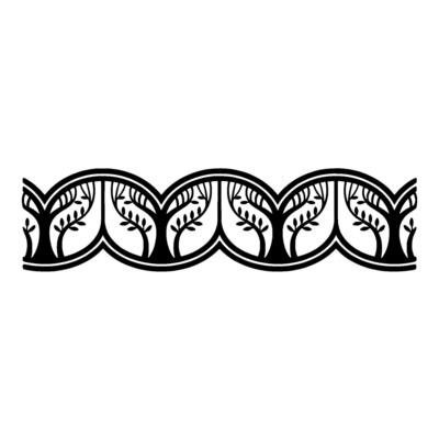 Stylized Tree Border, Vintage Ornamentation, Elegant