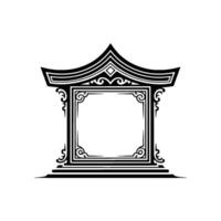 Elegant Japanese Window Frame, Minimalist vector