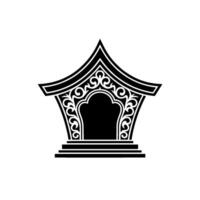 Intricate Asian Gateway, Symbolic Entrance, Minimalist vector