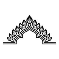 Stylized Arch with Leaf Motifs Minimalist Botanical vector
