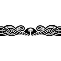 Intricate Celtic Border, Mushroom Motif, Vintage vector