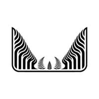 Abstract Fern Frame, Minimalist Botanical vector