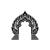 Stylized Arch Emblem, Ancient Symbolism, Minimalist vector