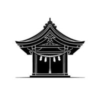 Japanese Torii Gate Silhouette, Serene Minimalism vector